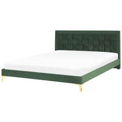 Bed Velvet LIMOUX 180 x 200 cm (EU Super King) Dark Green