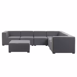 Garden Corner Sofa with Ottoman 7 Seater AREZZO Left Hand Modular Grey