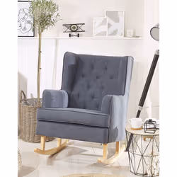 Rocking Chair TRONDHEIM Fabric Dark Grey