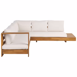 Garden Corner Sofa 5 Seater MARETTIMO Left Hand Certified Acacia Wood Brown
