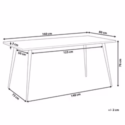 Dining Table SANTIAGO White 160 cm 80 cm