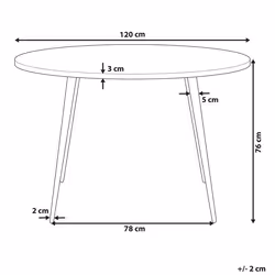 Dining Table ODEON Grey Concrete Effect 120 cm 120 cm