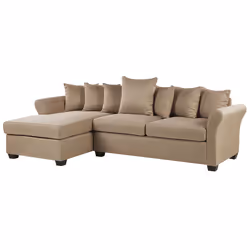 Corner Sofa VIKNA Fabric Beige 3 Seater Right Hand