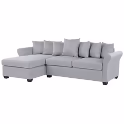 Corner Sofa VIKNA Fabric Light Grey 3 Seater Right Hand