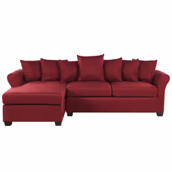 Corner Sofa VIKNA Fabric Dark Red 3 Seater Right Hand