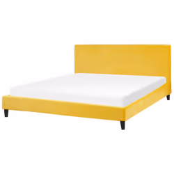Bed Velvet FITOU 180 x 200 cm (EU Super King) Yellow