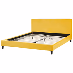 Bed Velvet FITOU 180 x 200 cm (EU Super King) Yellow
