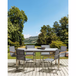 Set of 6 Garden Chairs COSOLETO Stainless Steel Grey