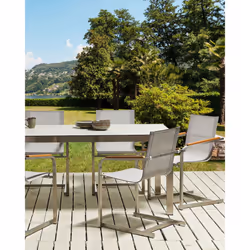 Set of 2 Garden Chairs COSOLETO Stainless Steel Beige