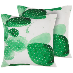 Set of 2 Outdoor Cushions OSTINA Plant Pattern 45 x 45 cm Green