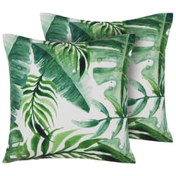 Set of 2 Outdoor Cushions PAVELLI Plant Pattern 45 x 45 cm Green