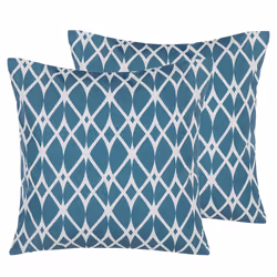 Set of 2 Outdoor Cushions 45 x 45 cm Blue ANAGNI