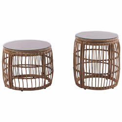 Garden Lounge Set with Table 4 Seater RAVELLO PE Rattan Natural - Additional view 4