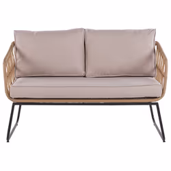 Garden Lounge Set with Table 4 Seater RAVELLO PE Rattan Natural - Additional view 5