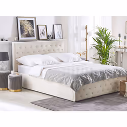 Ottoman Bed Velvet AMIENS 180 x 200 cm (EU Super King) Light Beige - Additional view 4