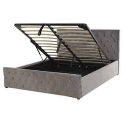 Ottoman Bed Velvet AMIENS 160 x 200 cm (EU King Size) Grey