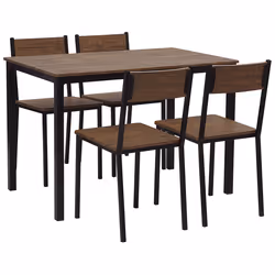 Dining Set HAMRY Dark Brown 4 Seater
