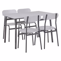 Dining Set VELDEN Light Grey 4 Seater