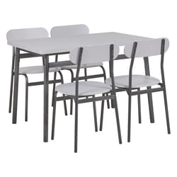 Dining Set VELDEN Light Grey 4 Seater