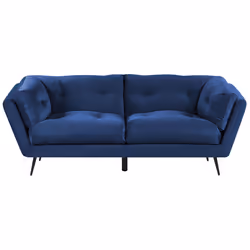 Sofa LENVIK Velvet Navy Blue 3 Seater