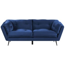 Sofa LENVIK Velvet Navy Blue 3 Seater