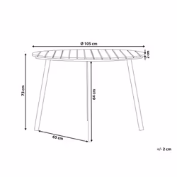 Round Garden Dining Table Ã¸ 105 cm Light Wood CAVOLI