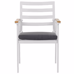 Set of 4 Garden Chairs with Cushions CAVOLI Metal Grey