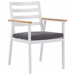 Set of 4 Garden Chairs with Cushions CAVOLI Metal Grey