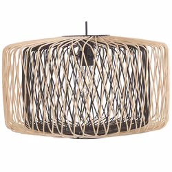 Bamboo Pendant Lamp Light Wood Black JAVARI