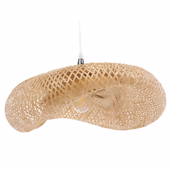 Bamboo Pendant Lamp Light Wood BOYNE Small