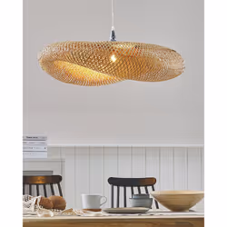 Bamboo Pendant Lamp Light Wood BOYNE Small