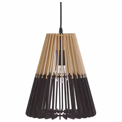 Pendant Lamp Light Wood Black CAVALLA
