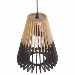Pendant Lamp Light Wood Black CAVALLA