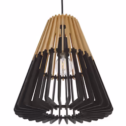 Pendant Lamp Light Wood Black CAVALLA