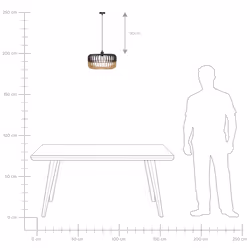 Pendant Lamp Light Wood Black SOUS