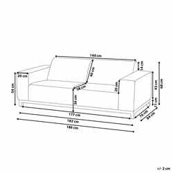Garden Sofa 3 Seater ROVIGO Grey