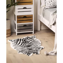 Zebra Print Rug Black NAMBUNG