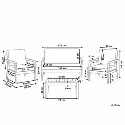 Garden Lounge Set with Table 4 Seater PALLANO Acacia Wood Taupe