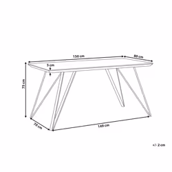 Dining Table MOLDEN White/ Gold 150 cm 80 cm