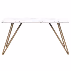 Dining Table MOLDEN White/ Gold 150 cm 80 cm