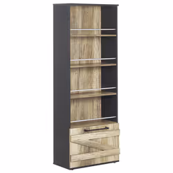 4 Tier Bookcase SALTER 163 cm Brown/ Black