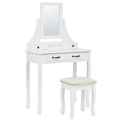Dressing Table with Mirror and Stool RAYON White