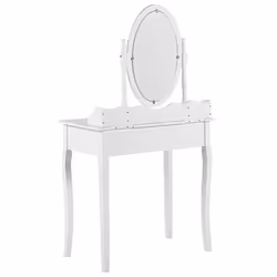 Dressing Table with Mirror and Stool SOLEIL White