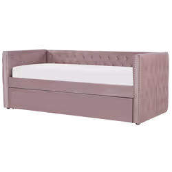 Trundle Bed Velvet GASSIN 90 x 200 cm (EU Single) Pink