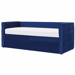 Trundle Bed Velvet GASSIN 90 x 200 cm (EU Single) Navy Blue