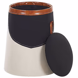 Kids Storage Pouffe APACHE Faux Linen Beige 33 cm 33 cm 45 cm