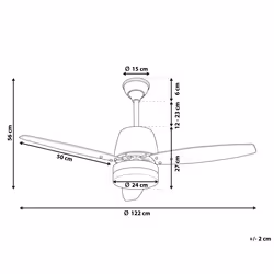 Ceiling Fan with Light MLAVA with Remote Brown