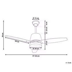 Ceiling Fan with Light MLAVA with Remote Silver