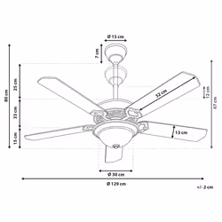 Ceiling Fan with Light BEGEJ with Remote Dark Brown