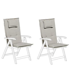 Set of 2 Back/Seat Cushions TOSCANA 50 x 70 cm Taupe